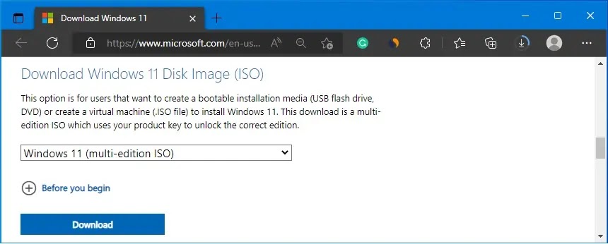Download Windows 11 ISO