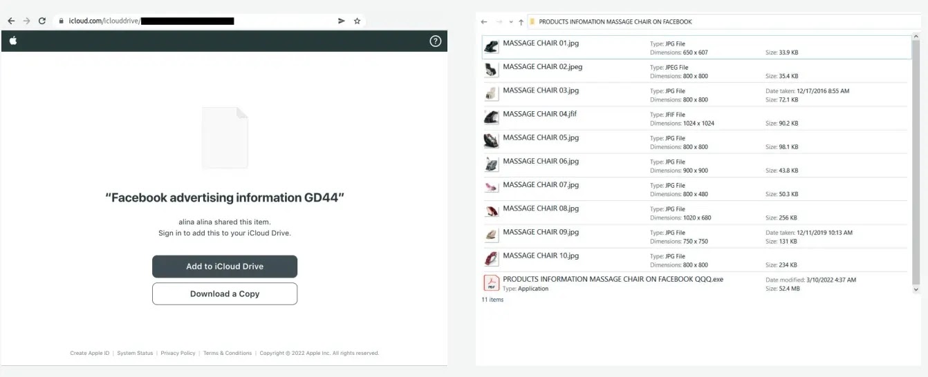 DUCKTAIL malware Sample DUCKTAIL malware hosted on iCloud
