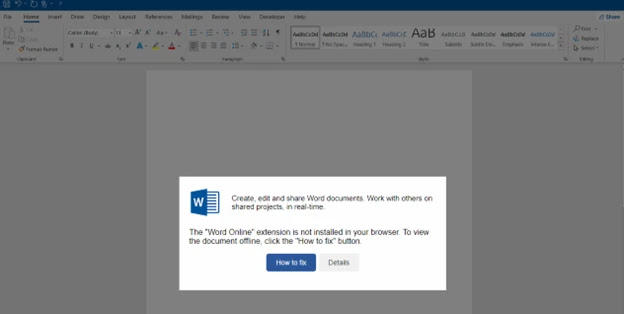 HTML attachment displaying a Microsoft Word background and ClickFix lure HTML attachment displaying a Microsoft Word background and ClickFix lure