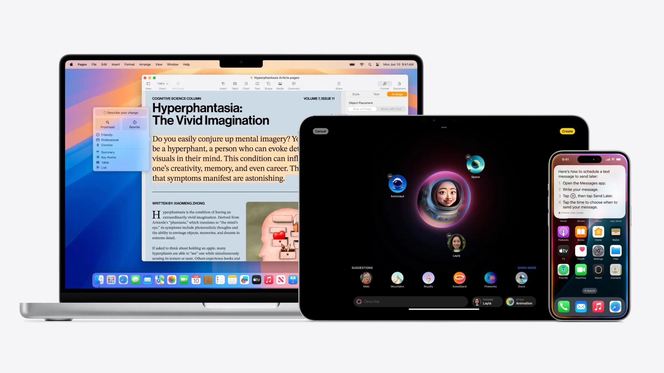 Apple Intelligence will be available on iPhone 15 Pro and Macs + iPads with M1 and later Apple Intelligence will be available on iPhone 15 Pro and Macs + iPads with M1 and later