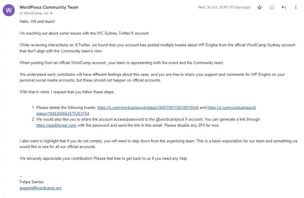 Automattic email