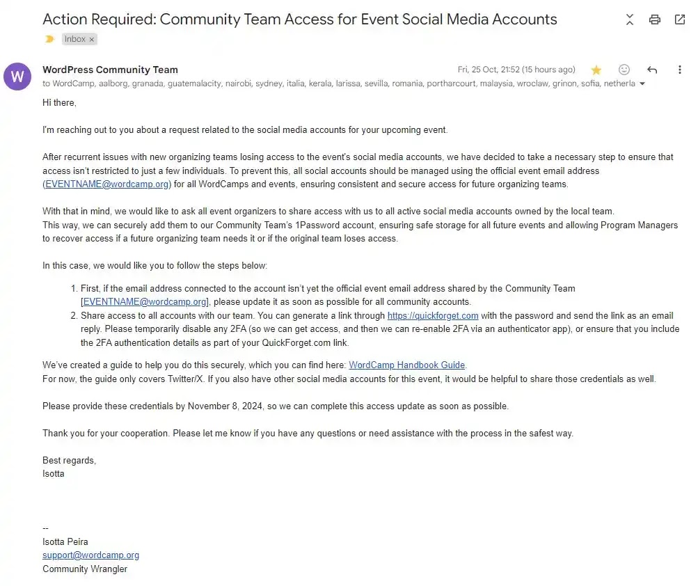 Automattic email