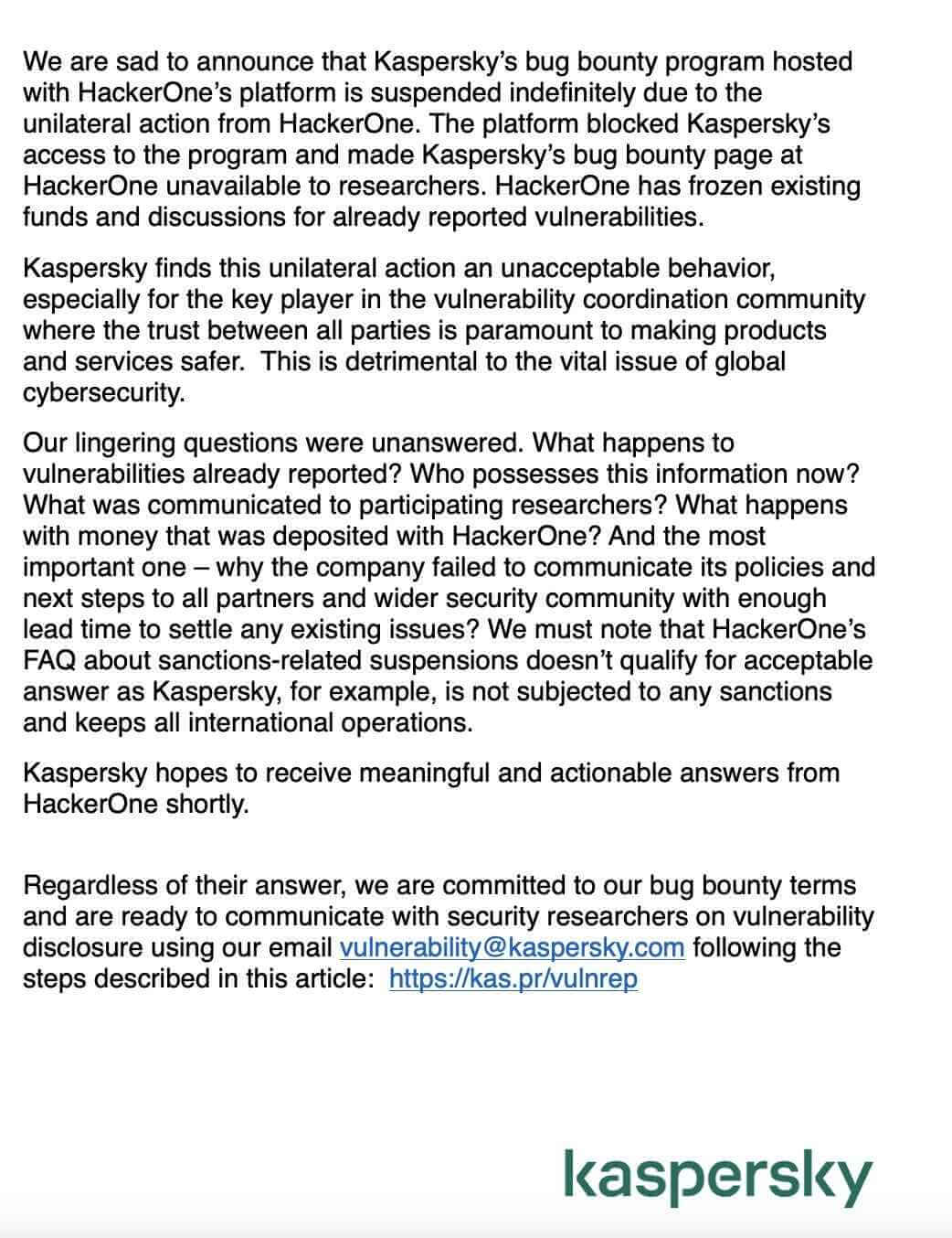 Kaspersky Bug Bounty