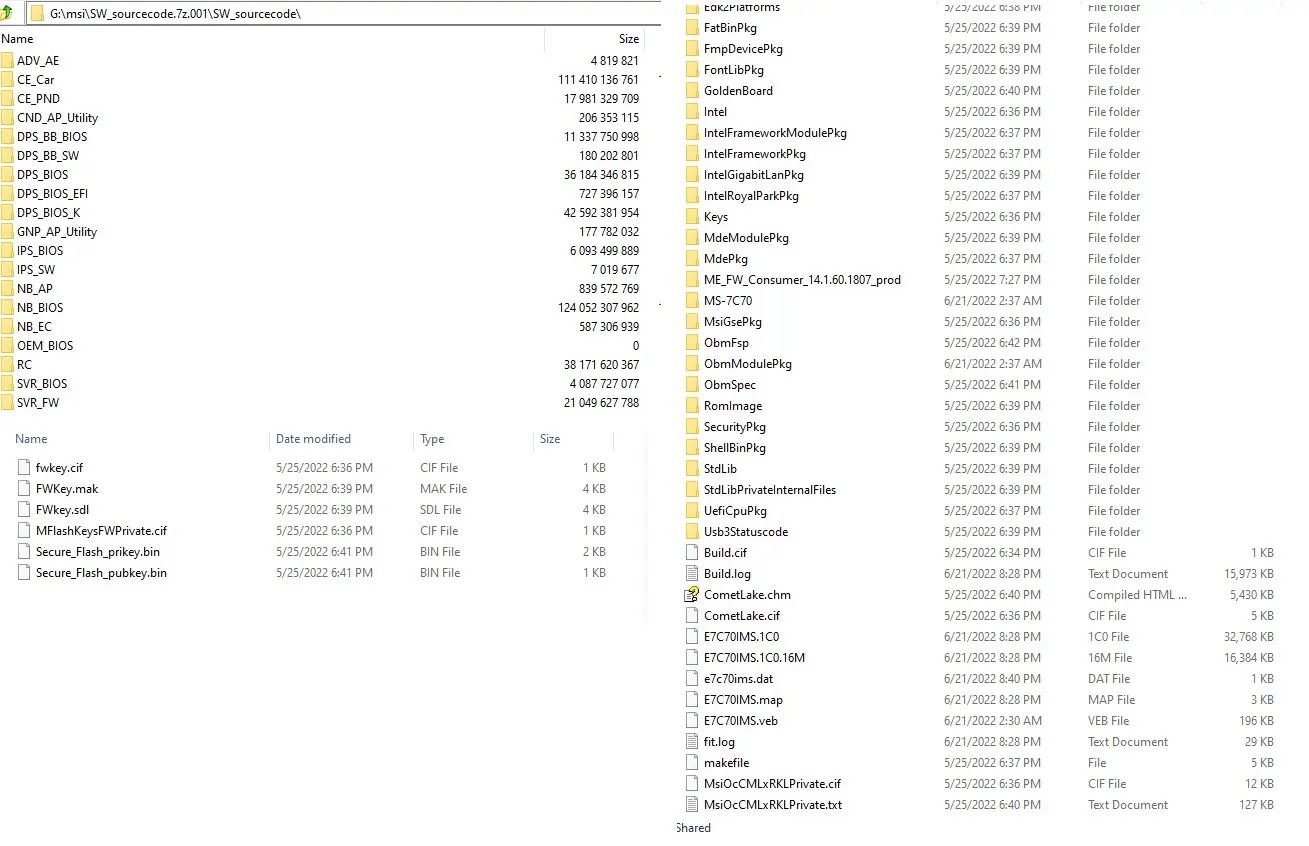 MSI Souce code leak MSI Souce code leak