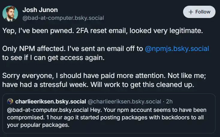 NPM Package Hack notify