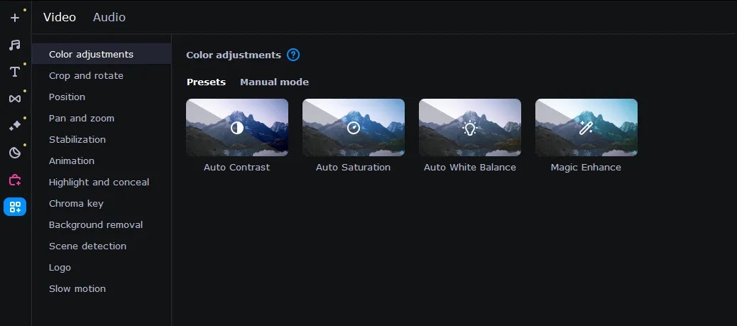 Movavi Video Editing tools