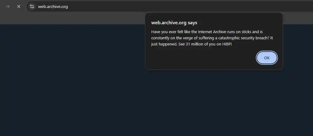 Web Archive Hacked