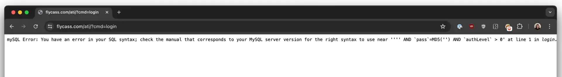 SQL Injection vulnerability