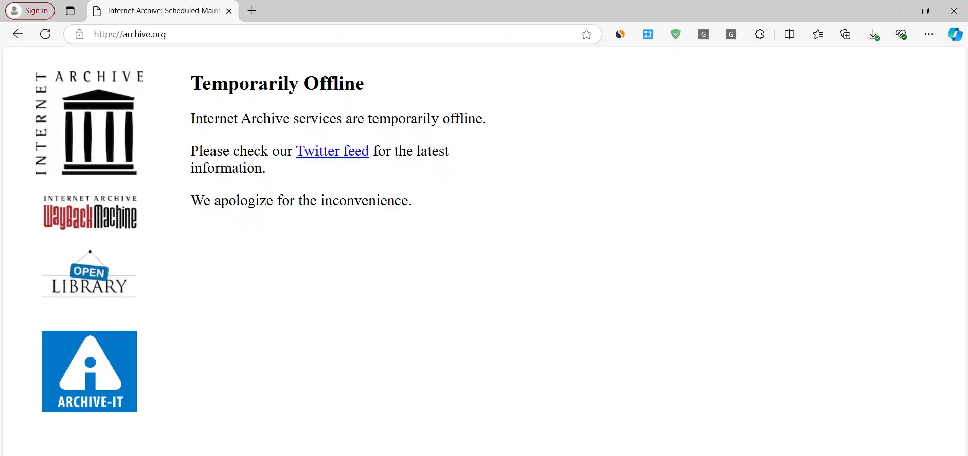 Web Archive Offline